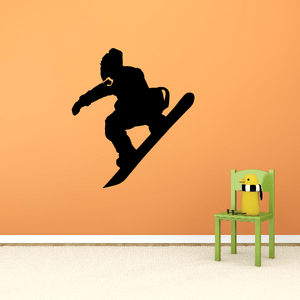 Snowboarding wall decal with snowboarder silhouette