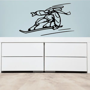 Snowboarding wall decal vinyl sticker of a black snowboarder figure