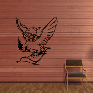 Snowboarding vinyl wall decal of a character riding a snowboard