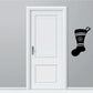 Black stocking decal with white snowflake band and small snowflake at the top