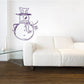 Snowman drawing wall decal with outline of purple snowman wearing hat and scarf