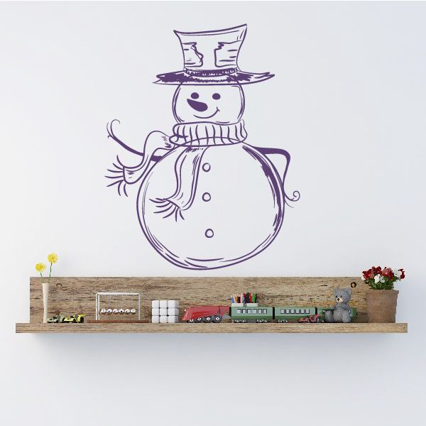 Image of Snowman Illustrative Style Decal