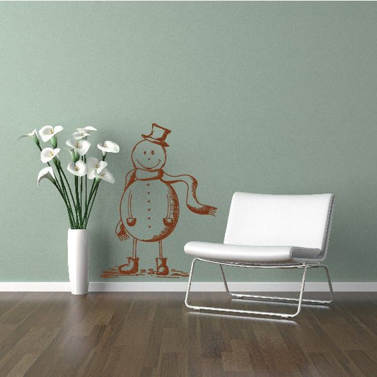 Image of Snowman with Scarf Standing Decal