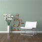 Standing snowman wall decal with scarf and hat, blue body with orange outline