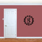 Black circular snowman decal with candy-frame border