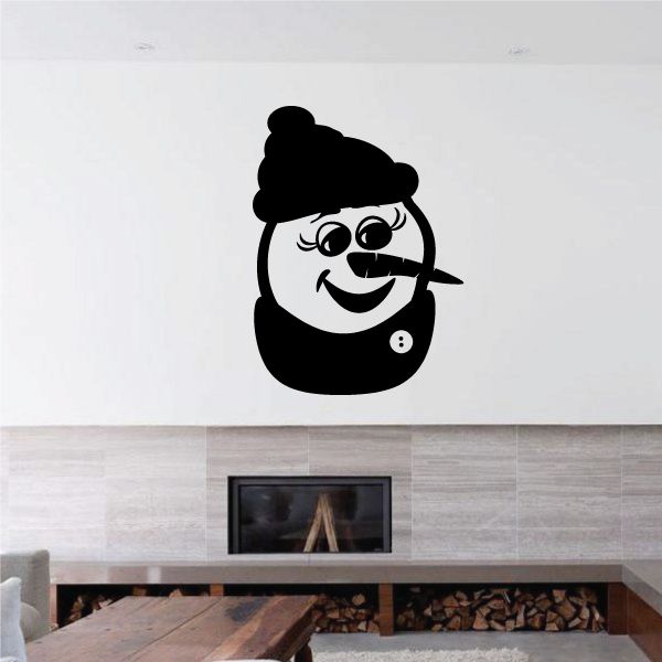 Image of Snowmen w/ Beanie and Scarf Smirking Decal