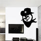 Snowman cowboy ranger hat and bandana decal, black silhouette with star