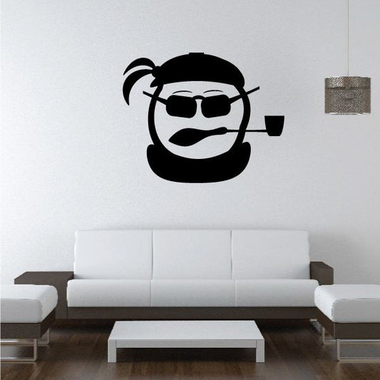 Image of Snowmen w/ Tobacco Pipe and Sunglasses Decal