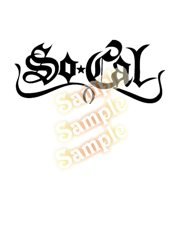 Black stylized 'So Cal' vinyl decal with star accents and script lettering