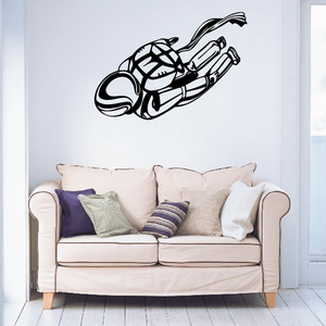 Skydiving helmet and suit decal, black outline design with parachute-style lines