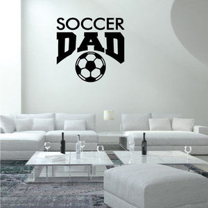 Soccer Dad wall decal with 'SOCCER DAD' text and black soccer ball