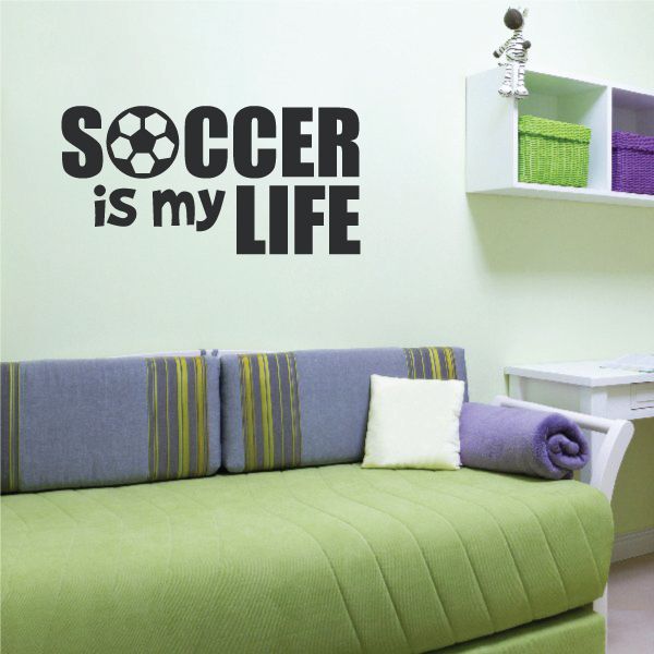 Image of Soccer Is My Life Quote Wall Decal - Vinyl Decal - Car Decal - Vd002