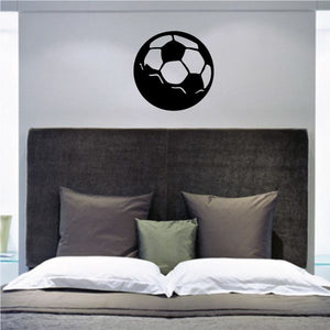 Soccer ball wall decal, black vinyl soccer ball icon