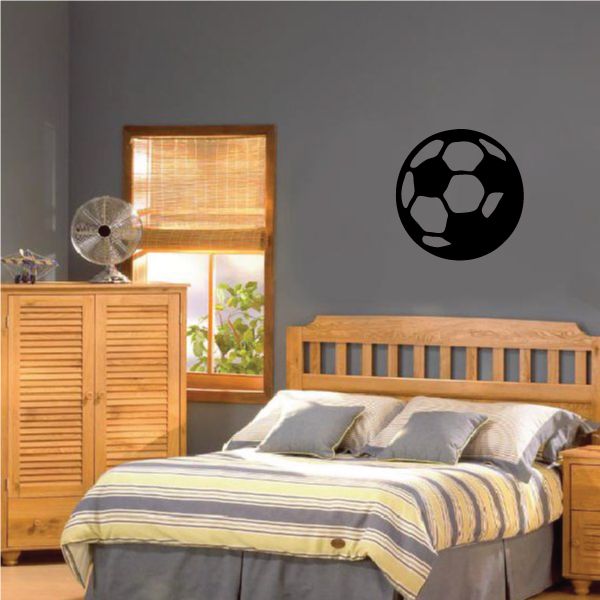 Soccer ball vinyl wall decal, black