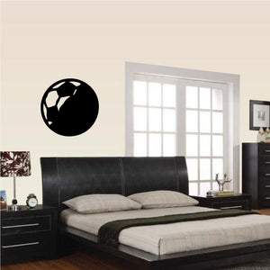 Black soccer ball wall vinyl decal