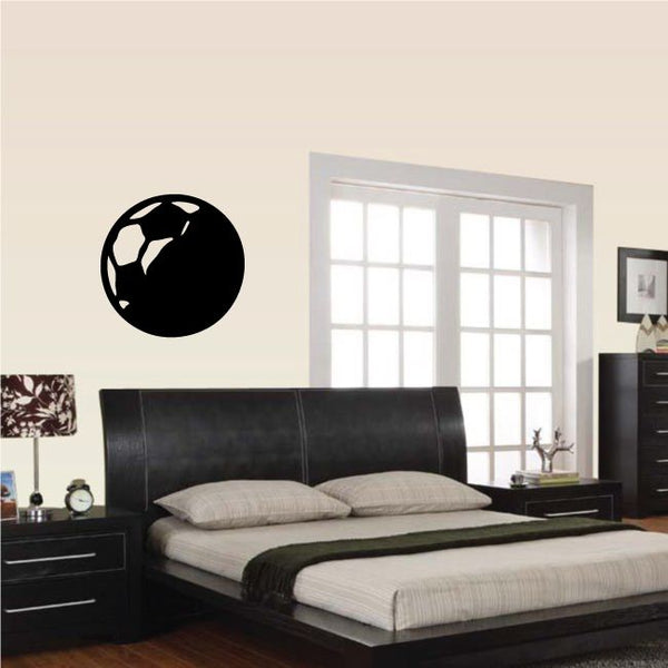 Black soccer ball wall vinyl decal