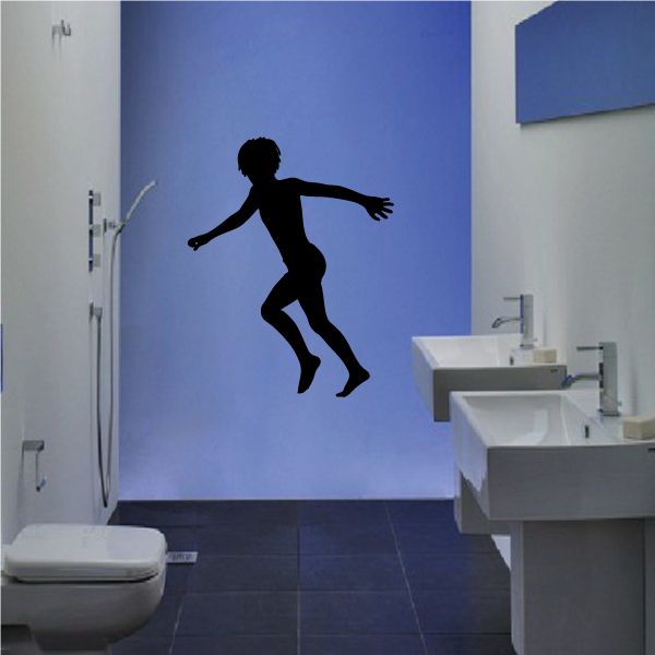 Soccer player wall decal, black vinyl silhouette