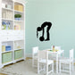 Soccer wall decal of black silhouette soccer player with ball