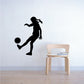 Black soccer player wall decal vinyl silhouette