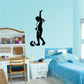 Black soccer player wall decal vinyl silhouette with soccer ball