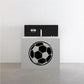 Soccer ball wall decal in black with white outlines