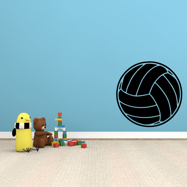 Vinyl soccer ball wall decal, black outline
