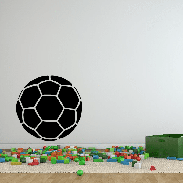 Soccer wall decal vinyl soccer ball with black panels and white outline