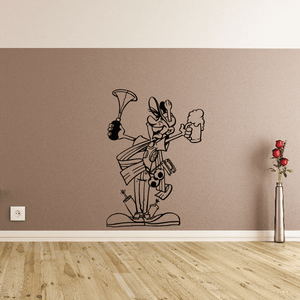 Soccer player vinyl wall decal with ball, black outline design