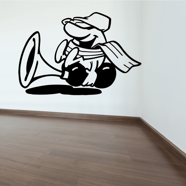 Soccer wall decal vinyl showing a black-and-white player kicking a ball