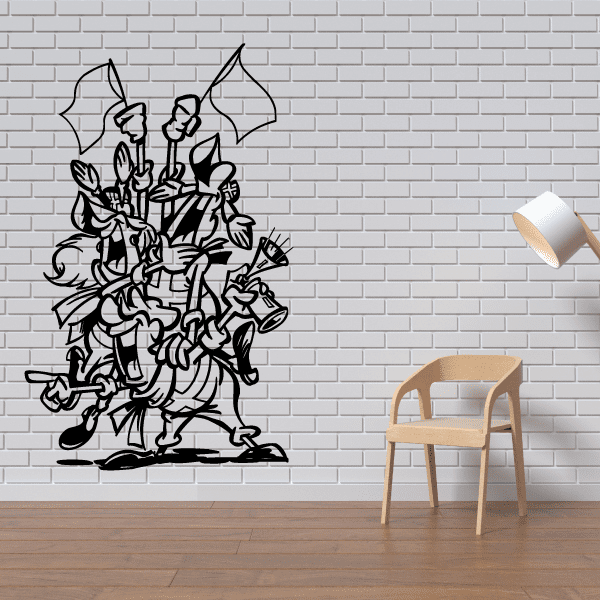 Black soccer players wall decal, dynamic silhouettes and ball details