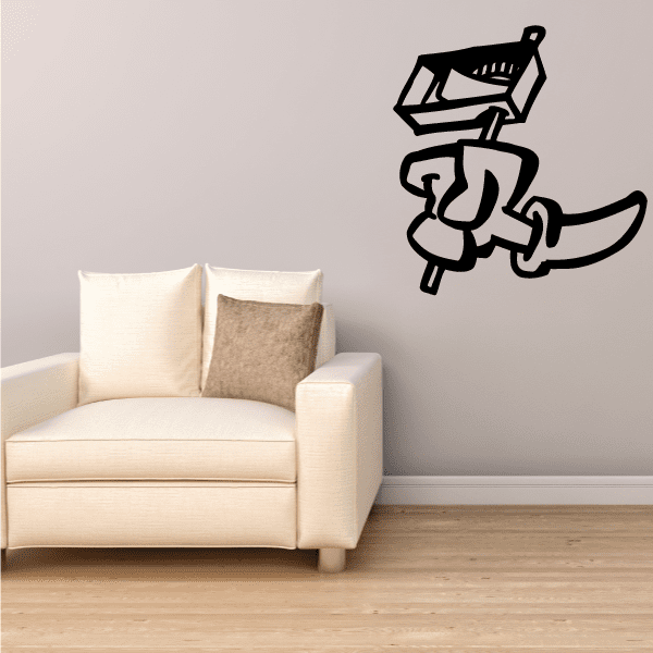 Black soccer player wall decal kicking a ball, vinyl sticker