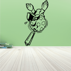 Soccer wall decal vinyl bunny kicking soccer ball