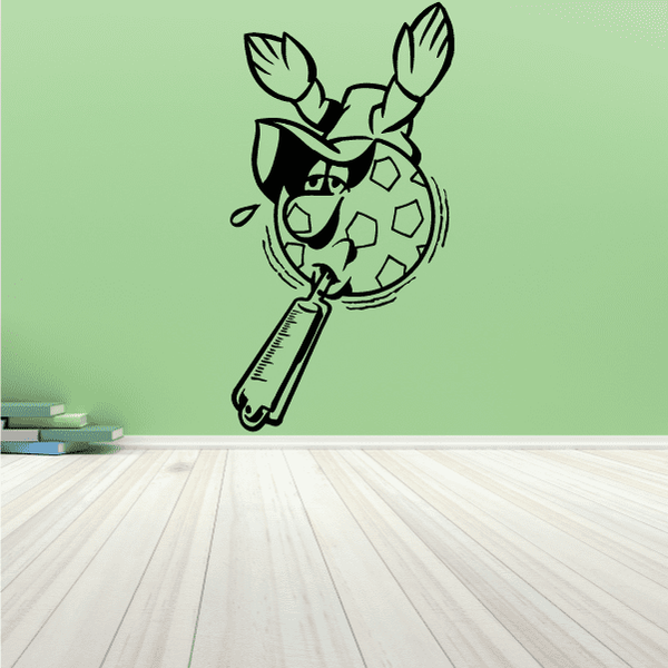 Soccer wall decal vinyl bunny kicking soccer ball