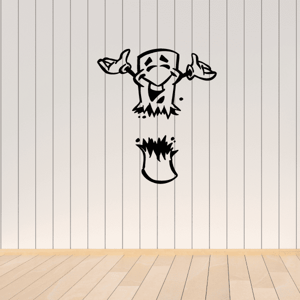Black cartoon soccer player wall decal vinyl, arms out and ball detail