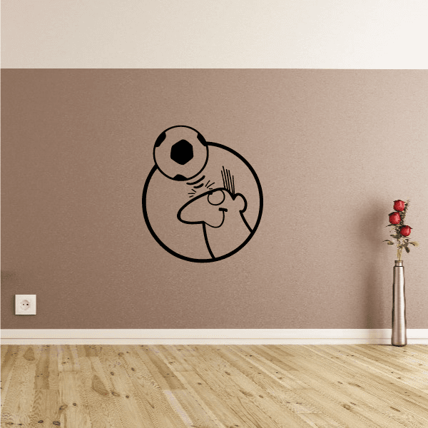 Soccer wall decal vinyl showing soccer ball face inside a circle outline