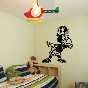 Soccer wall decal vinyl sticker of cartoon soccer player with ball