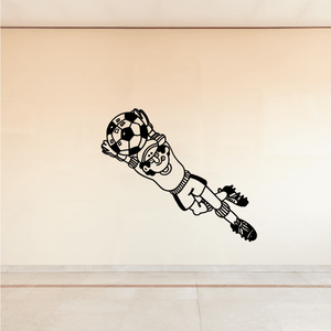 Black and white soccer player wall decal (vinyl)