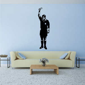 Black soccer player wall decal, vinyl silhouette of an action pose