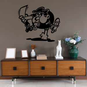 Soccer player wall decal, black vinyl silhouette with ball and cleats