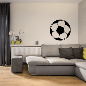 Soccer ball vinyl wall decal, black and white
