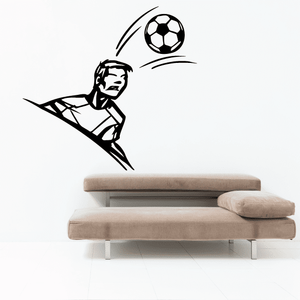 Soccer wall decal vinyl of a soccer player kicking a ball silhouette