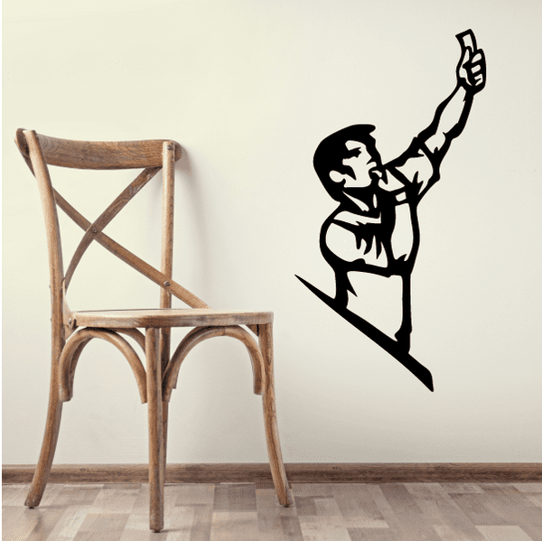 Soccer player wall decal, black vinyl silhouette
