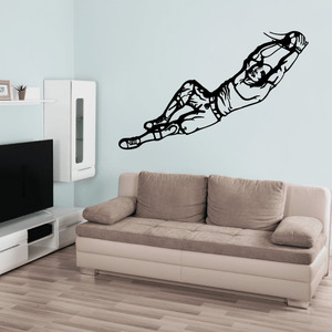 Soccer wall decal vinyl showing black football player stretch pose