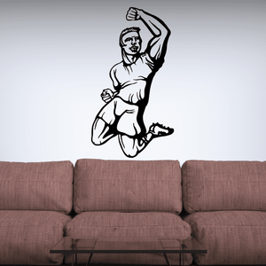 Soccer wall decal vinyl of black-and-white soccer player pose