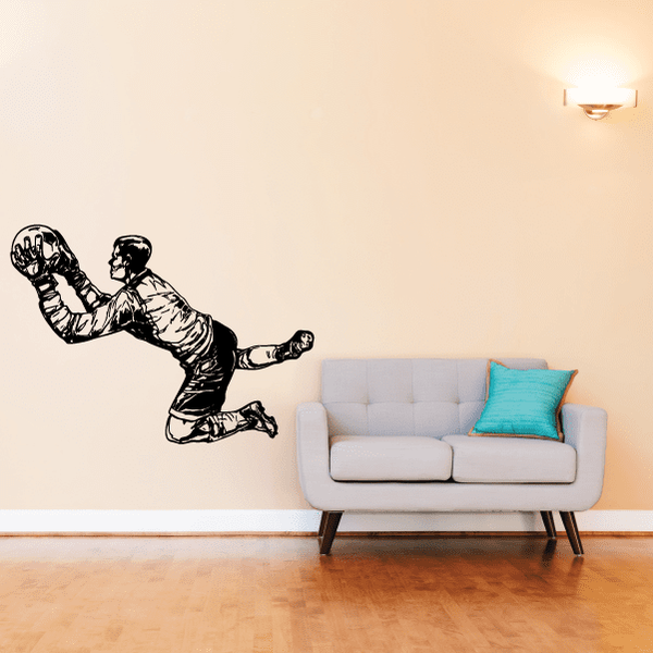 Soccer wall decal: black vinyl soccer players in kicking and dribbling poses