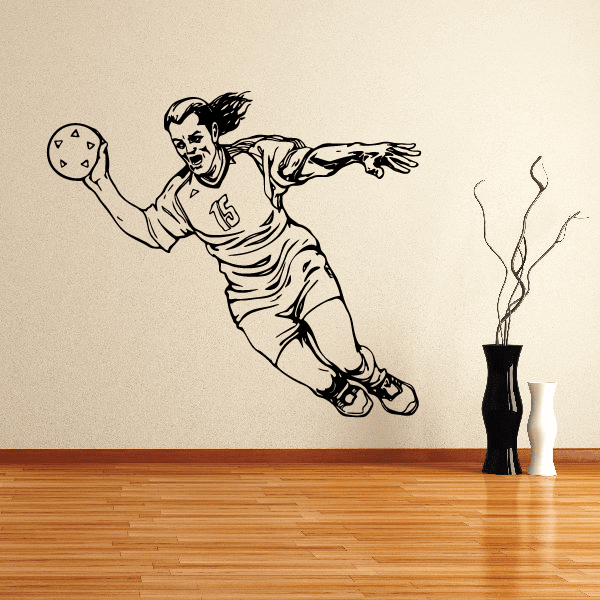 Soccer player wall decal vinyl, black line-art boy kicking ball