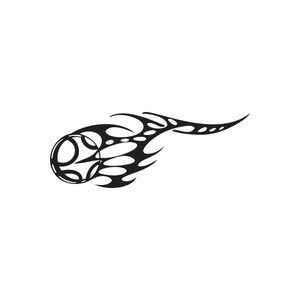 Soccer ball wall decal with black tribal flame graphic