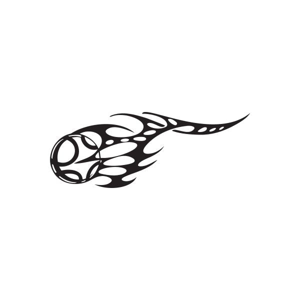 Soccer ball wall decal with black tribal flame graphic