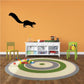 Black squirrel wall decal in a running pose