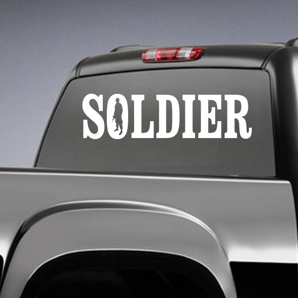 Soldier decal with white 'SOLDIER' text and soldier silhouette icon
